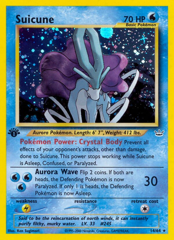 Suicune - 14/64 - Holo Rare - NM - Unlimited Holofoil