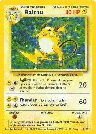 Raichu - 014/102 - Holo Rare - LP+ - Holofoil