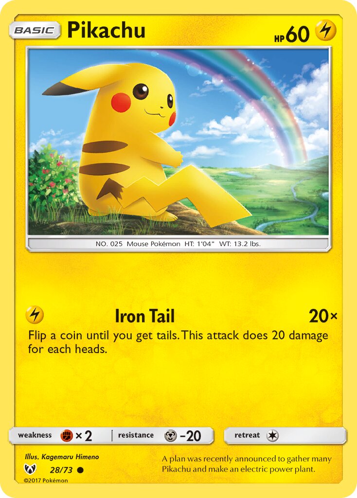 Pikachu - 28/73 - Common - NM - Reverse Holofoil