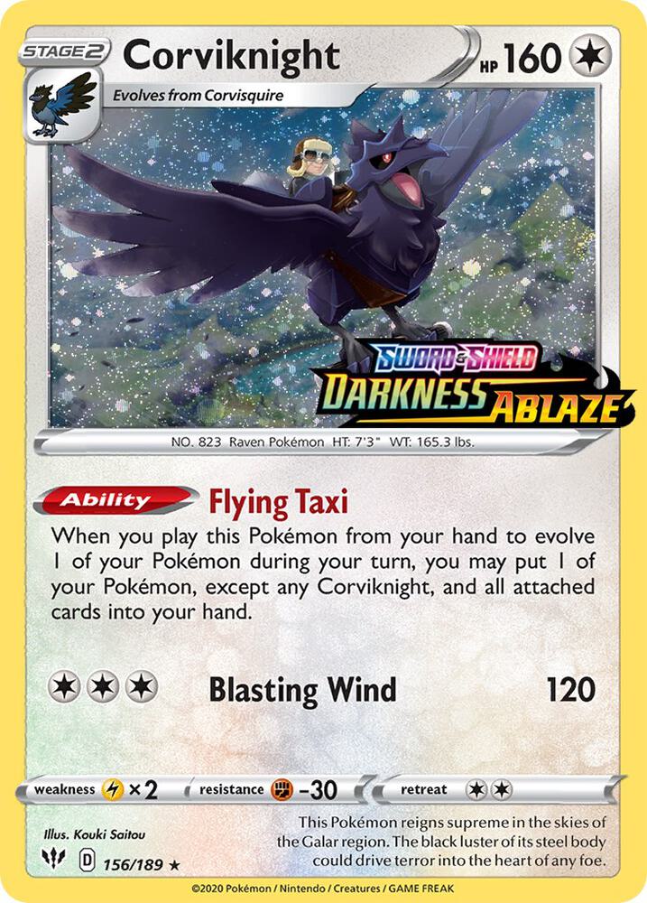 Corviknight - 156/189 (Darkness Ablaze Stamped) - 156/189 - Promo - NM - Holofoil