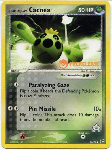 Team Aqua's Cacnea - 24/95 (Prerelease) - 024/095 - Promo - NM - Holofoil
