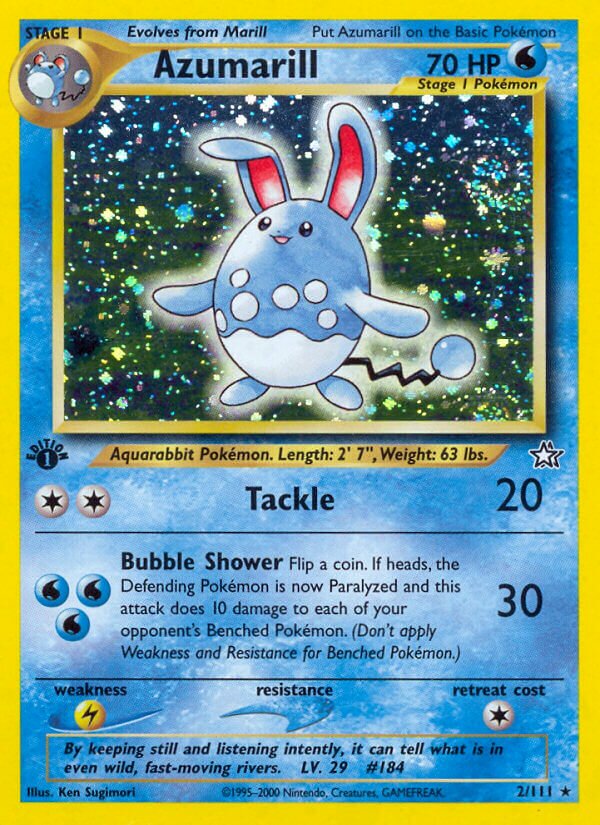 Azumarill - 002/111 - Holo Rare - NM - Unlimited Holofoil