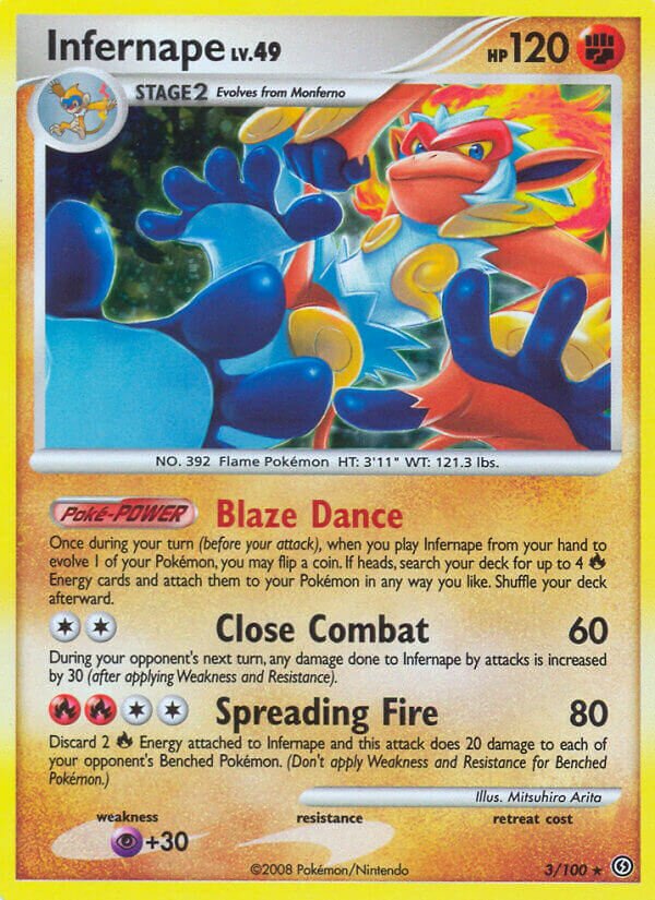Infernape - 3/100 - Holo Rare - NM - Holofoil