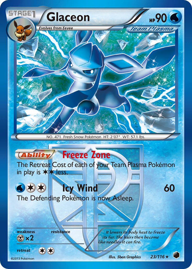 Glaceon - 23/116 - Rare - NM - Reverse Holofoil