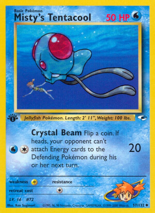 Misty's Tentacool - 057/132 - Uncommon - NM - 1st Edition