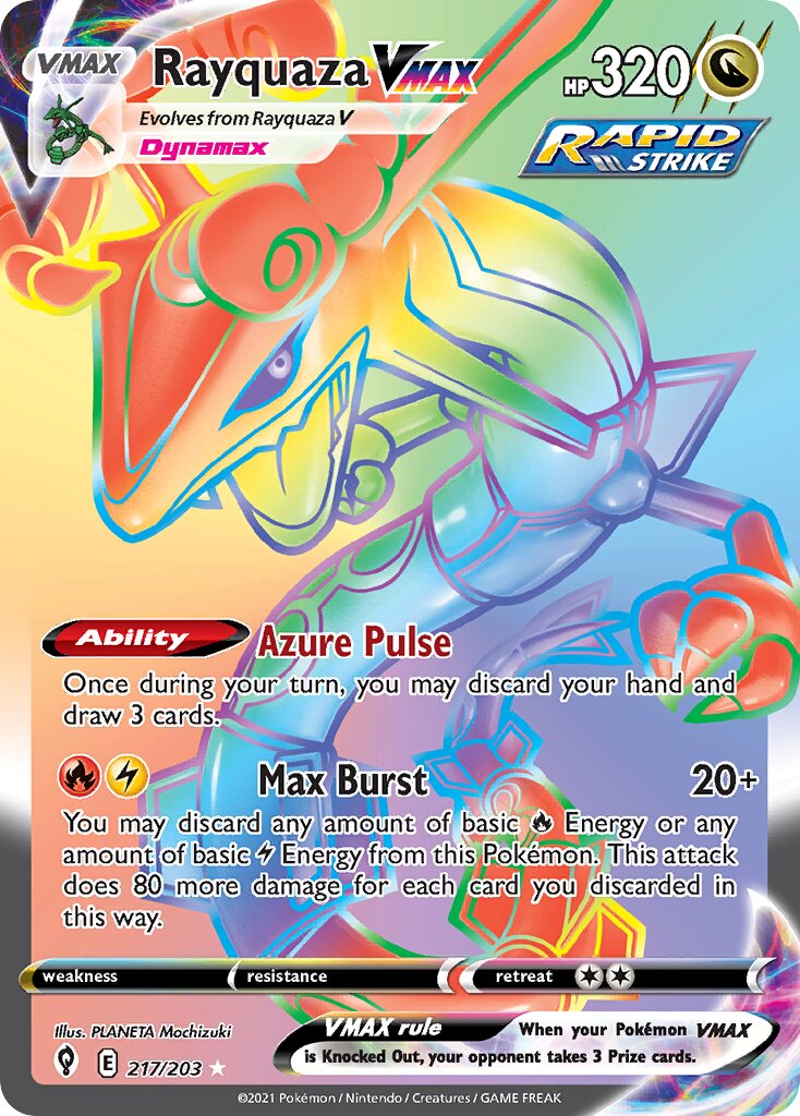 Rayquaza VMAX - 217/203 - Rare Rainbow - NM - Holofoil