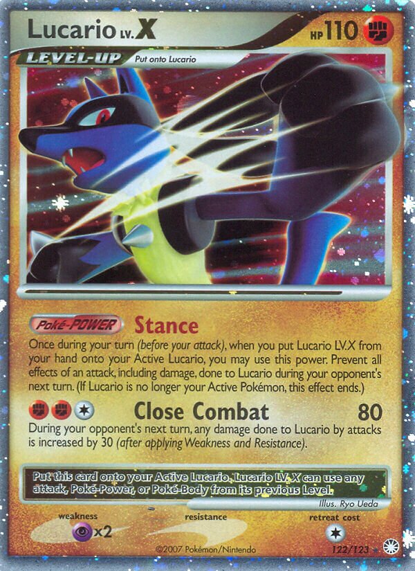 Lucario LV.X - 122/123 - Rare Holo LV.X - NM - Holofoil