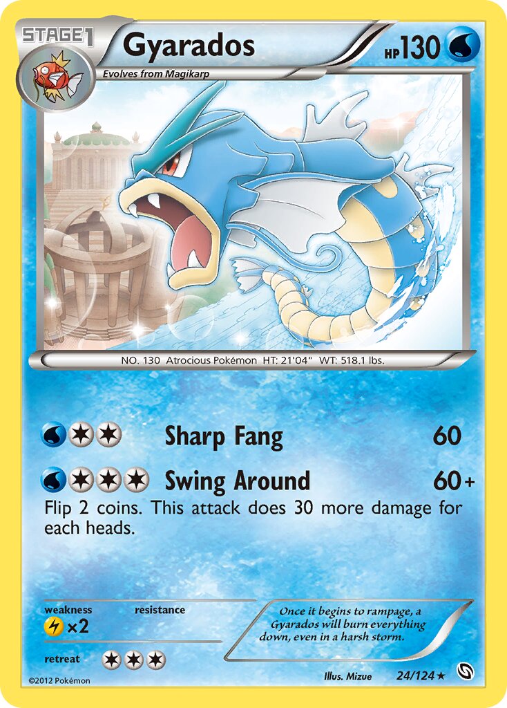 Gyarados - 24/124 - Rare - NM - Reverse Holofoil
