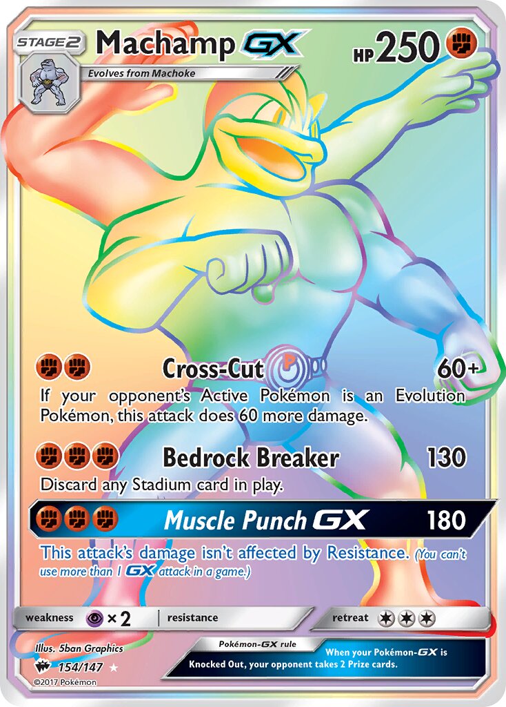 Machamp-GX - 154/147 - Rare Rainbow - NM - Holofoil