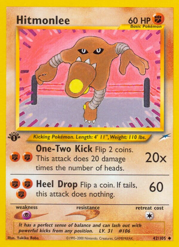 Hitmonlee - 042/105 - Uncommon - NM - 1st Edition