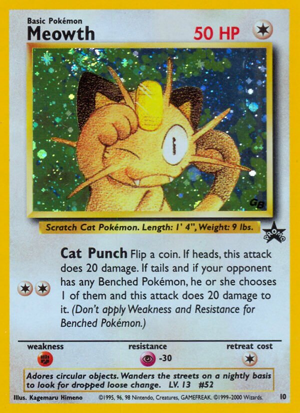 Meowth - 10/53 - Promo - NM - Holofoil
