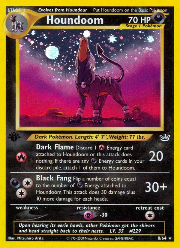 Houndoom - 08/64 - Holo Rare - NM - Unlimited Holofoil