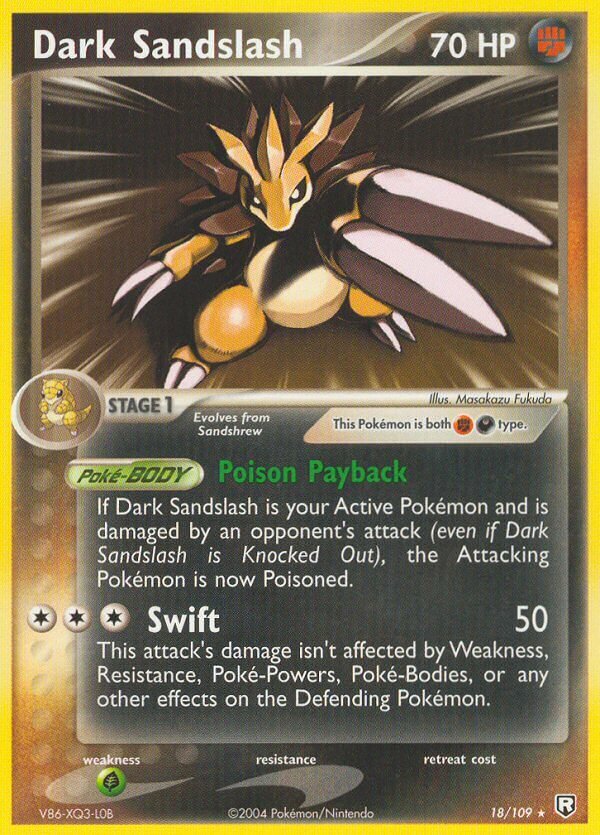 Dark Sandslash - 18/109 - Rare - NM - Reverse Holofoil