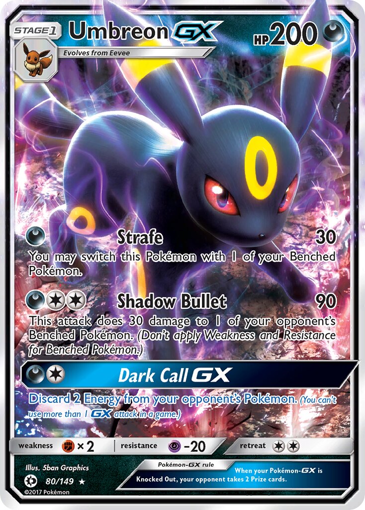 Umbreon-GX - 80/149 - Rare Holo GX - NM - Holofoil