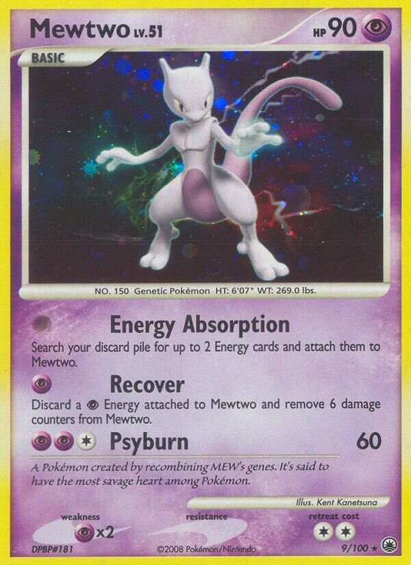Mewtwo - 9/100 - Holo Rare - NM - Holofoil