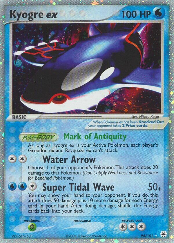 Kyogre ex - 94/101 - Rare Holo ex - NM - Holofoil