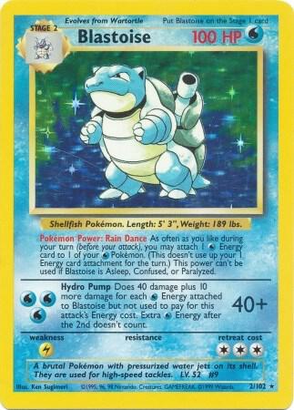 Blastoise - 002/102 - Holo Rare - MP - Unlimited Holofoil