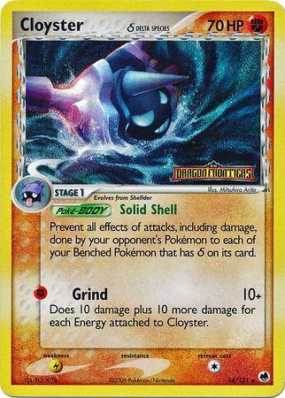 Cloyster - 14/101 - Rare - LP - Reverse Holofoil Stamped
