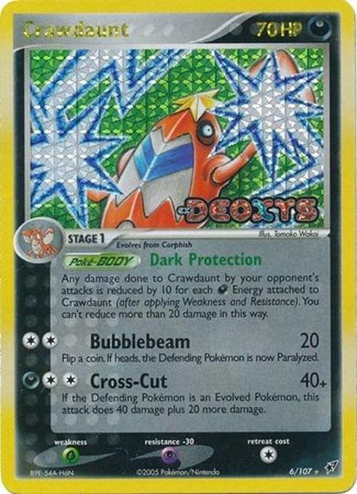 Crawdaunt - 6/107 - Holo Rare - LP+ - Reverse Holofoil Stamped