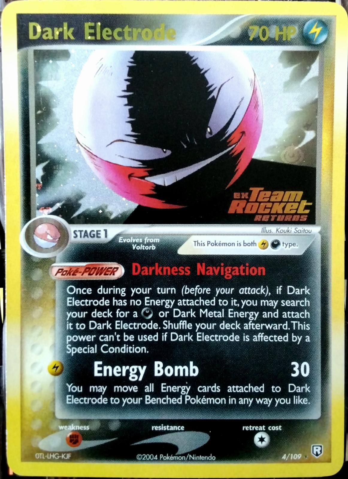 Dark Electrode - 4/109 - Holo Rare - LP+ - Reverse Holofoil Stamped