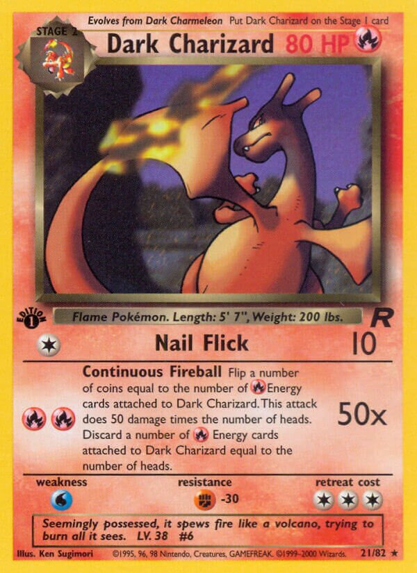 Dark Charizard - 21/82 - Rare - NM - 1st Edition