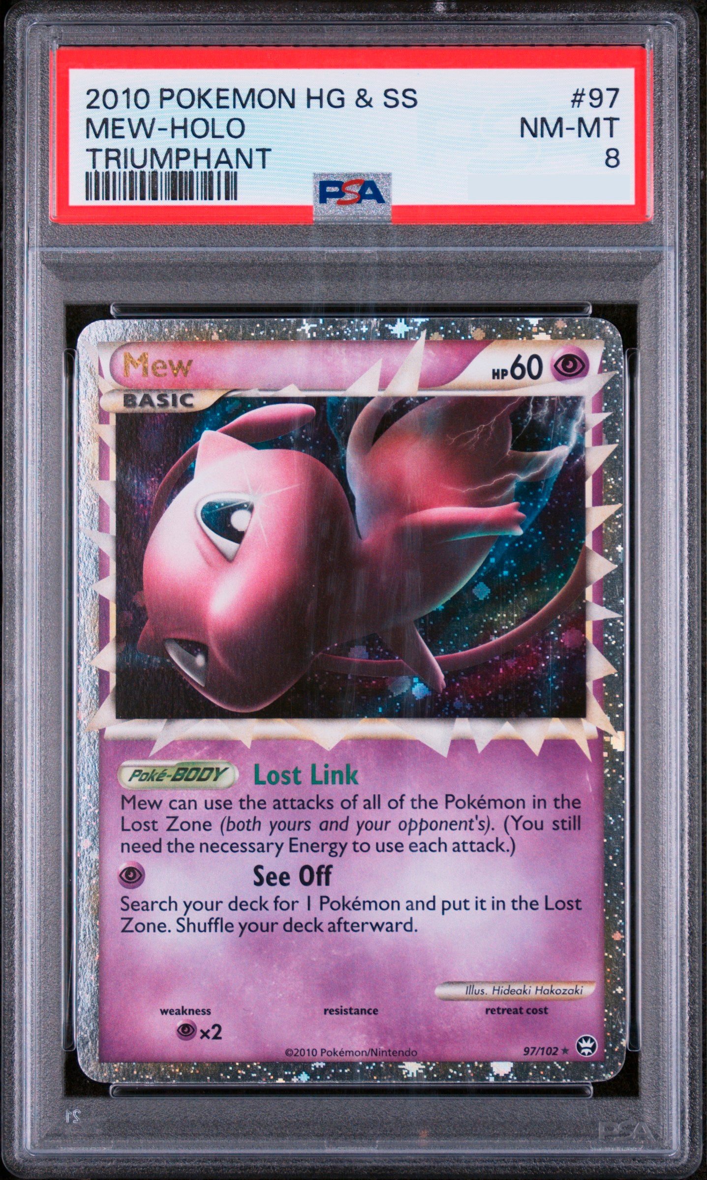 Mew Prime - 97/102 HGSS Triumphant - Holofoil PSA 8