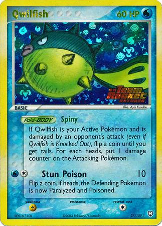 Qwilfish - 27/109 - Rare - NM - Reverse Holofoil Stamped