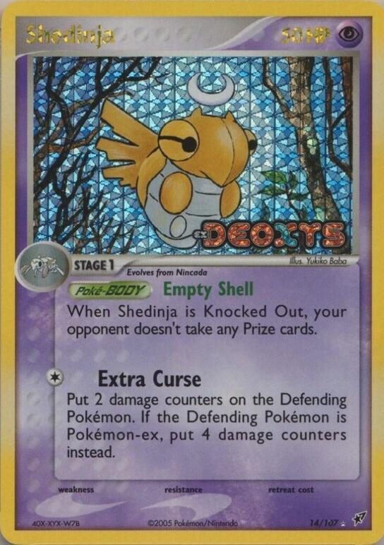 Shedinja - 14/107 - Holo Rare - LP - Reverse Holofoil Stamped