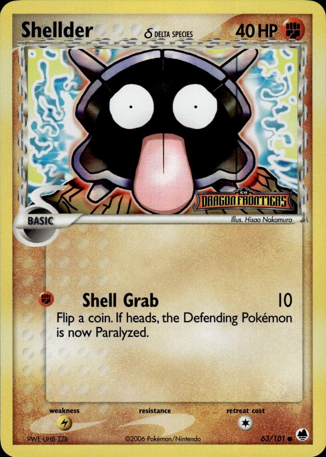 Shellder - 63/101 - Common - LP - Reverse Holofoil Stamped