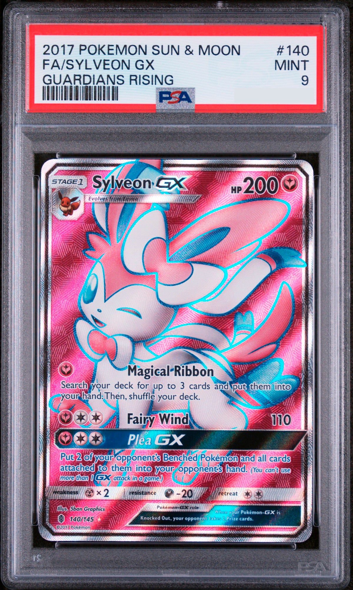 Sylveon Gx 140/145 - Full Art Guardians Rising 2017 - PSA 9