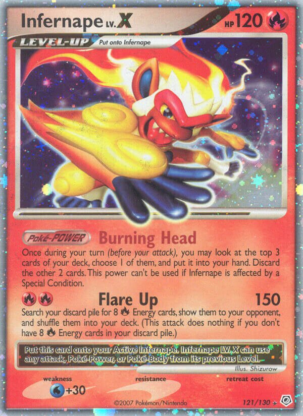 Infernape LV.X - 121/130 - Rare Holo LV.X - NM - Holofoil