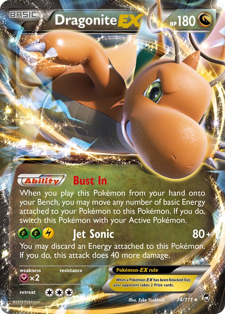 Dragonite EX - 74/111 - Rare Holo EX - NM - Holofoil