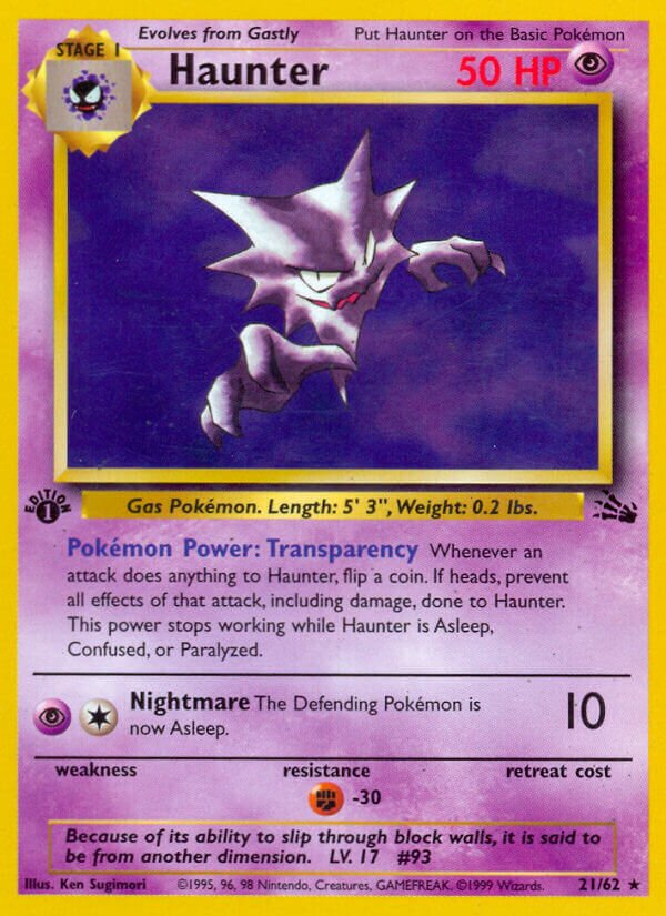 Haunter - 21/62 - Rare - NM - 1st Edition