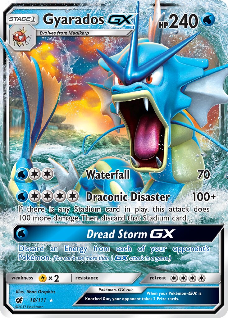 Gyarados-GX - 18/111 - Rare Holo GX - NM - Holofoil