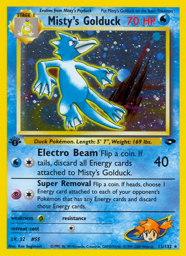 Misty's Golduck - 012/132 - Holo Rare - NM - Unlimited Holofoil