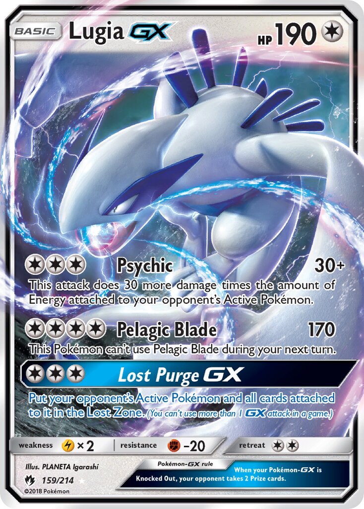 Lugia-GX - 159/214 - Rare Holo GX - NM - Holofoil