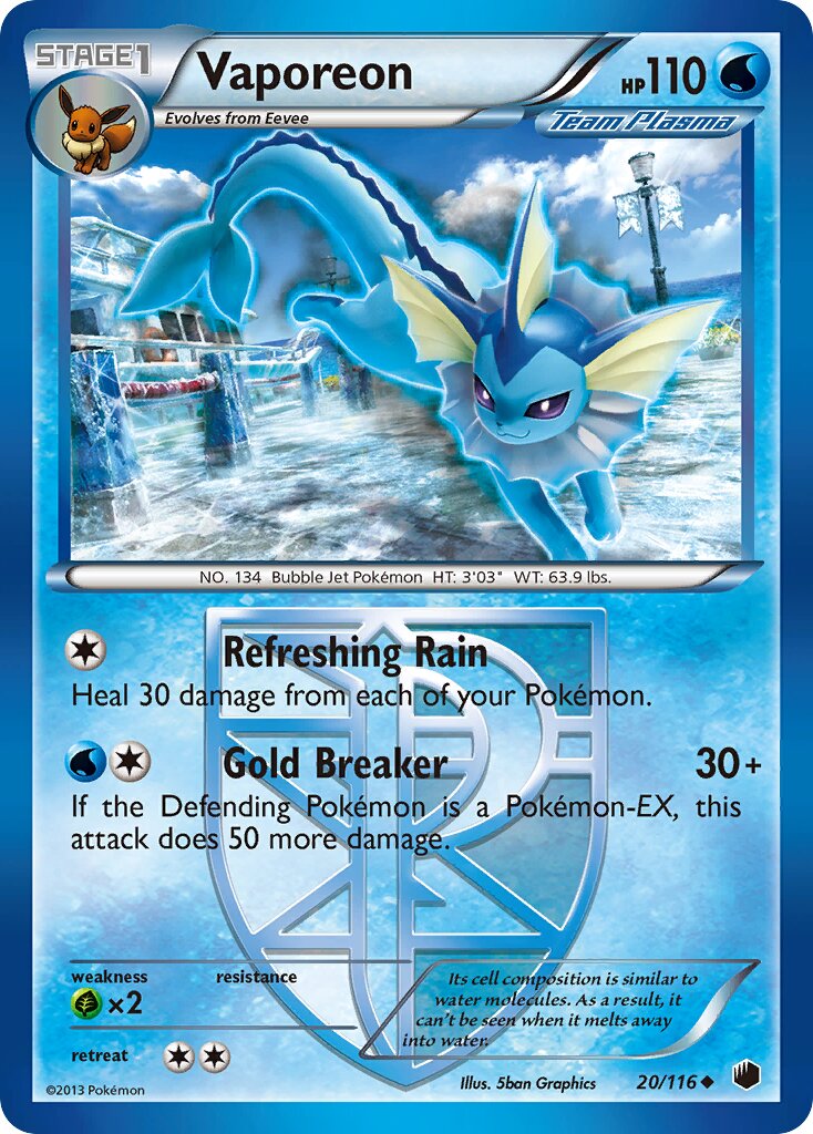 Vaporeon - 20/116 - Uncommon - NM - Reverse Holofoil