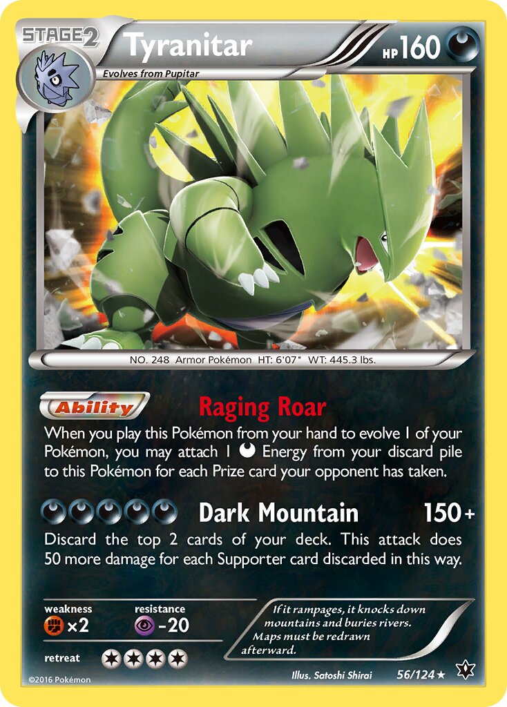 Tyranitar - 56/124 - Holo Rare - NM - Reverse Holofoil