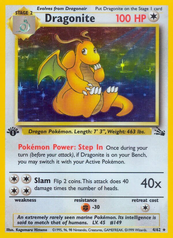 Dragonite - 04/62 - Holo Rare - NM - 1st Edition Holofoil