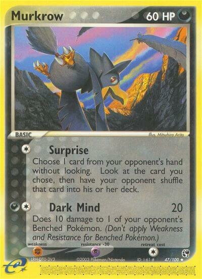 Murkrow - 47/100 - Uncommon - NM - Reverse Holofoil
