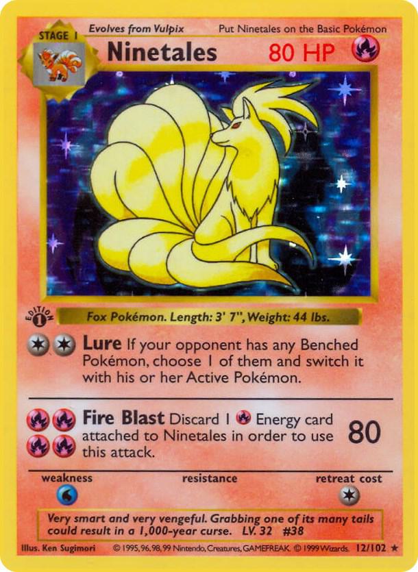 Ninetales - 012/102 - Holo Rare - NM - Unlimited Holofoil