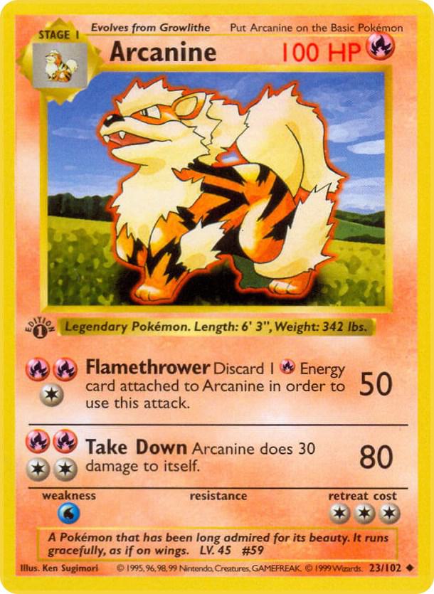 Arcanine - 023/102 - Uncommon - NM - Unlimited