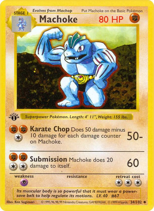 Machoke - 034/102 - Uncommon - NM - Unlimited
