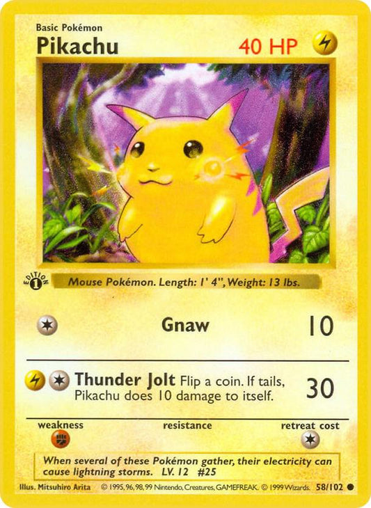 Pikachu - 058/102 - Common - NM - Unlimited