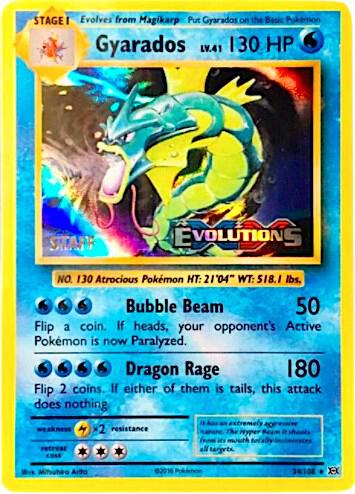 Gyarados - 34/108 (Prerelease) [Staff] - 34/108 - Promo - NM - Holofoil