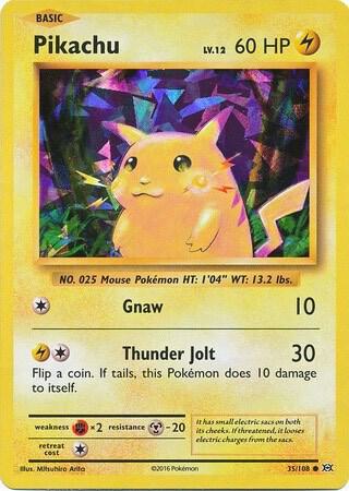 Pikachu - 35/108 (Cracked Ice Holo) - 035/108 - Holo Rare - NM - Holofoil