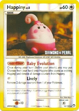 Happiny - 52/123 [Diamond & Pearl] - 052/123 - Promo - NM - Reverse Holofoil