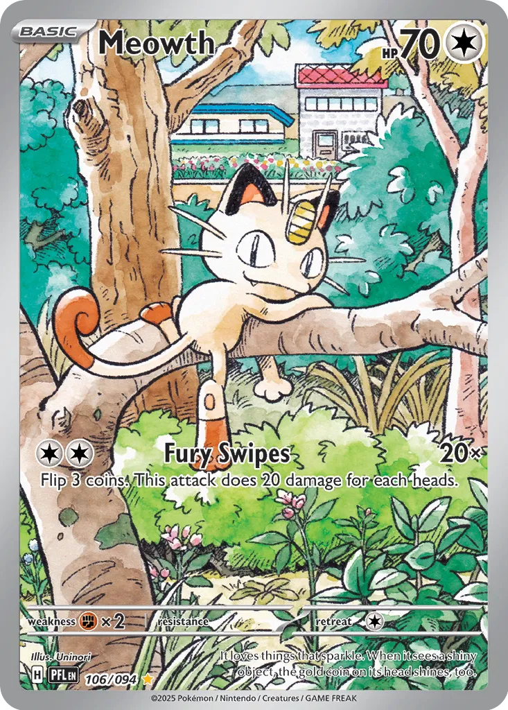 Meowth - 106/094 - Illustration Rare - NM - Holofoil