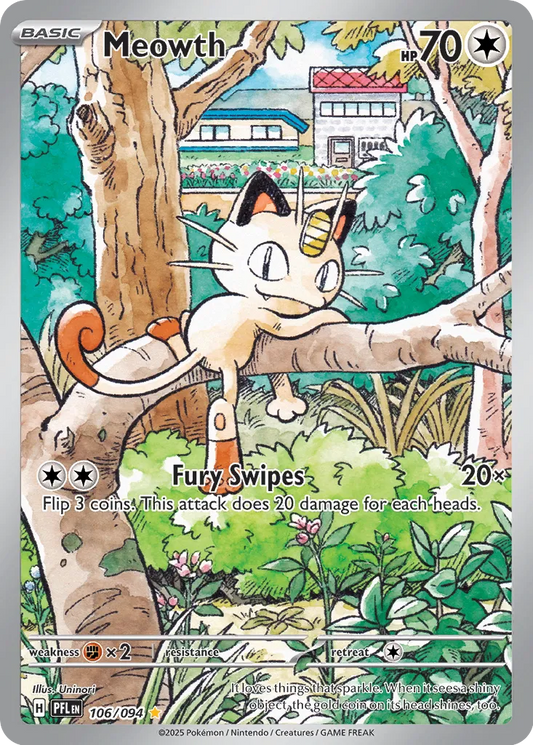 Meowth - 106/094 - Illustration Rare - NM - Holofoil
