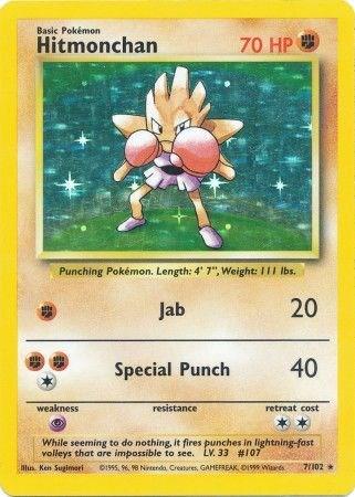 Hitmonchan - 007/102 - Holo Rare - LP+ - Holofoil